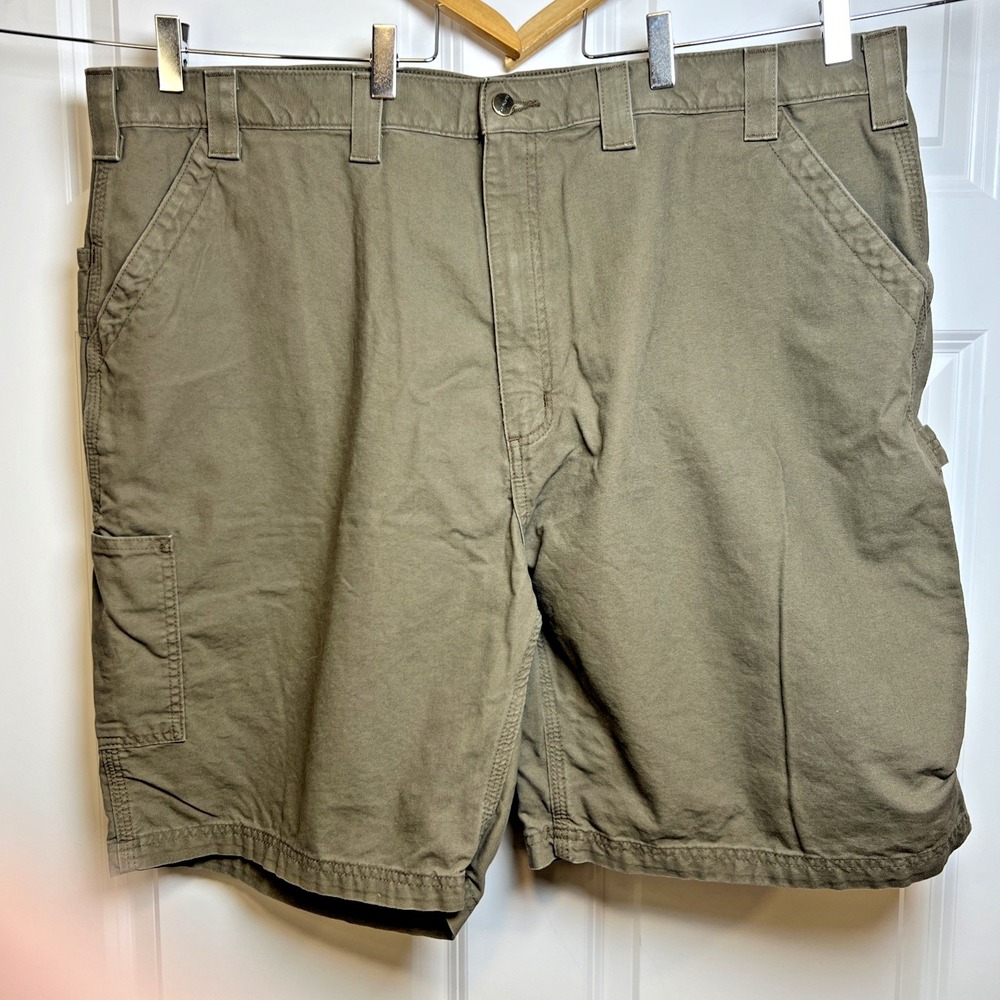 Carhartt B147 Durable  Work Shorts Men 46 x9 Light Brown Canvas Utility  EUC